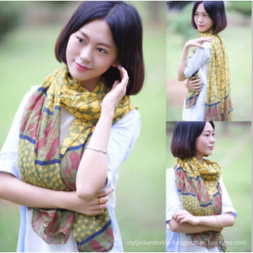 Polyester Voile/Printed Voile/Women Voile Fabric /Hot Selling Fashion Scarf